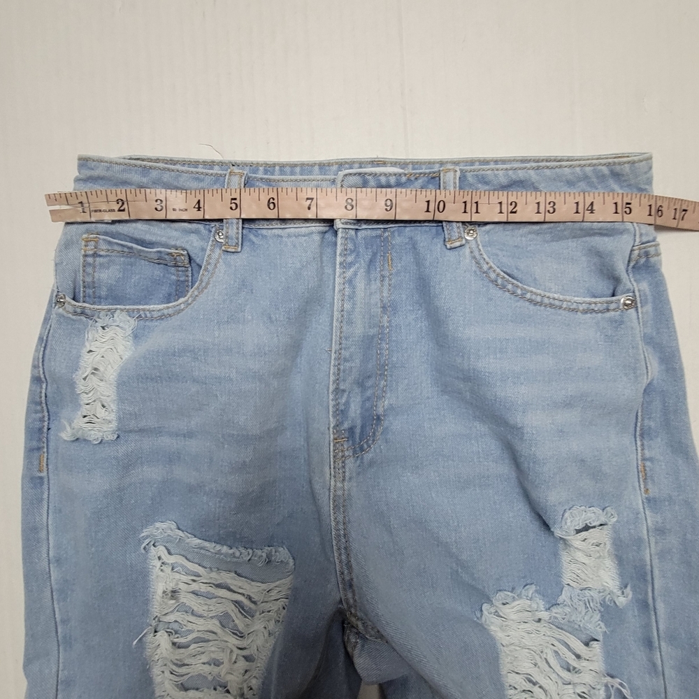 DENIM BLVD High Rise Ripped Mom Jeans - Picture 12 of 15